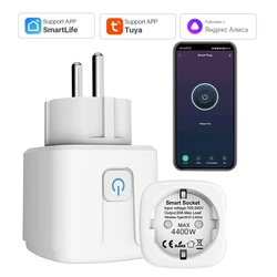 Tuay-enchufe inteligente EU16A/20A, Wifi, con monitoreo de energía, aplicación remota Smart Life, Control, compatible con asistente de Google Alexa