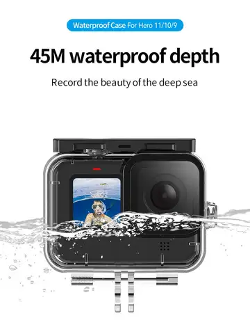 TELESIN 60M Waterproof Case For GoPro Hero 13 12 11 10 9 Underwater Diving Housing Cover With Dive Filter For Gopro Accessories