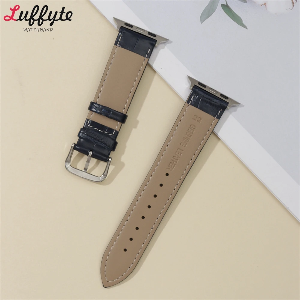 Green Bamboo Design Watch Strap for Apple Watch Ultra/8/7/SE/6/5/4/3/2/1 Men Women Leather Watchband 38/40/41/42/44/45/49mm