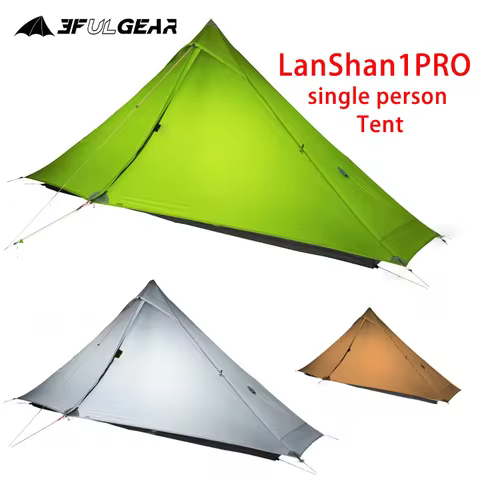 3F UL GEAR LanShan1 Pro Ultralight Hiking Tent 20D Double Layer Silicone Outdoor Waterproof Windproof poleless Camping Tent 690g