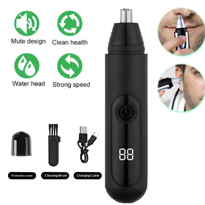 Mini Electric Nose & Facial Hair Trimmer Painless Safe for Ears Eyebrow Portable Waterproof