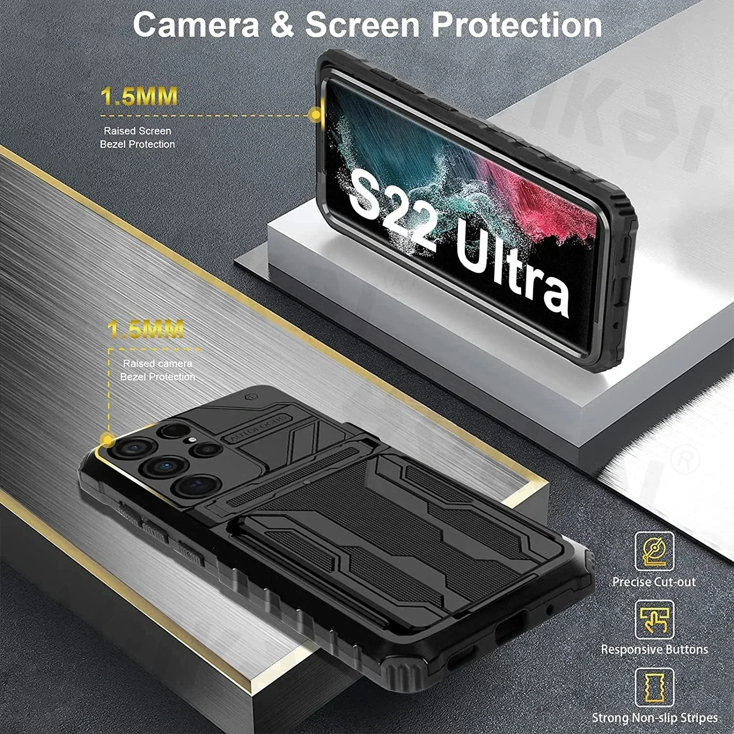 Case For Samsung S24 S23 S22 Note 20 FE Ultra Plus A54 A34 Wallet With Credit Card Stand Kickstand Slim Rugged Shockproof Cover