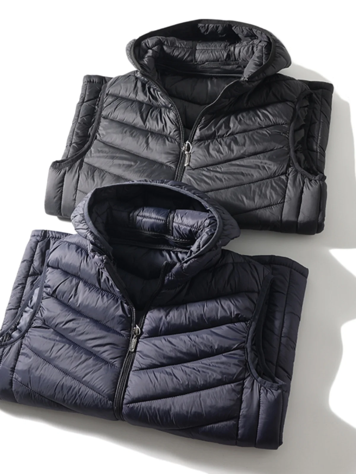 Hooded down Cotton Vest Men's Casual Sleeveless Thermal Autumn Winter Fashion City Style Standard Fit Other Casual Scenarios