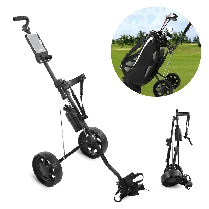 Golf Two-Wheel Ball Chartered Cart Golf Foldable Pushcart Chartered Course Supplies