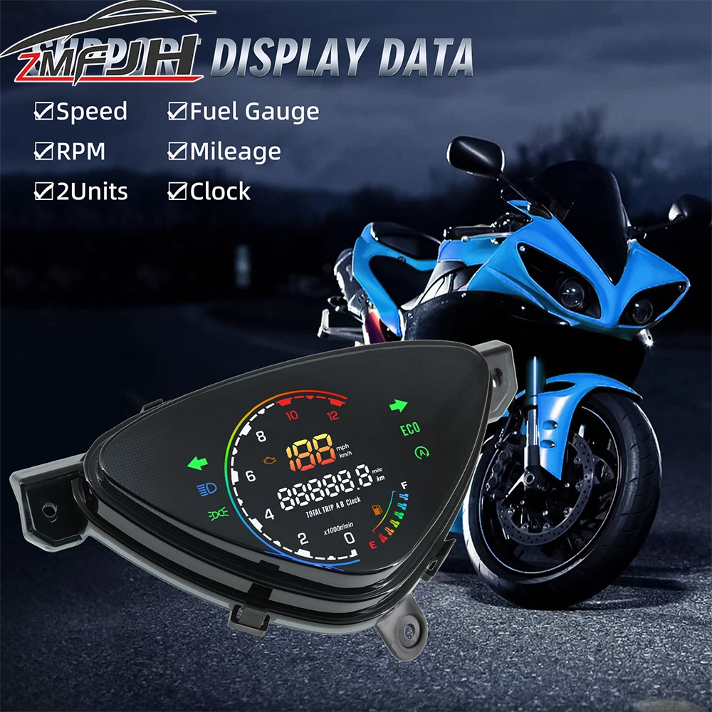 

Waterproof Motorcycle Speedometer Fuel Level Gauge RPM Tachometer Mileage High Beam Digital Speed Meter For YAMAHA Mio110