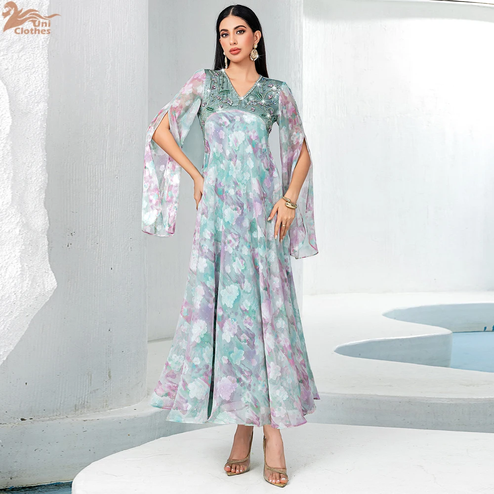 Dubaï manches évasées Abaya vêtements de prière femmes modeste mode musulmane Robe longue Kebaya Caftan Robe Femme Musulmane caftan Robe