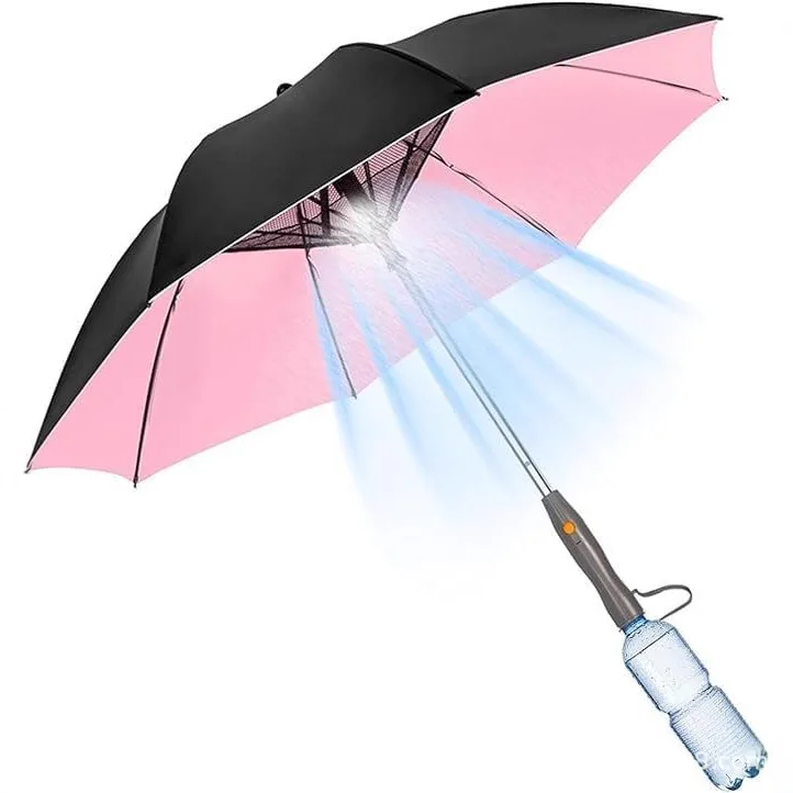 New Spray Fan Umbrella USB Charging Amazon Popular Cooling Umbrella Sunshade Sunscreen Golf Umbrella