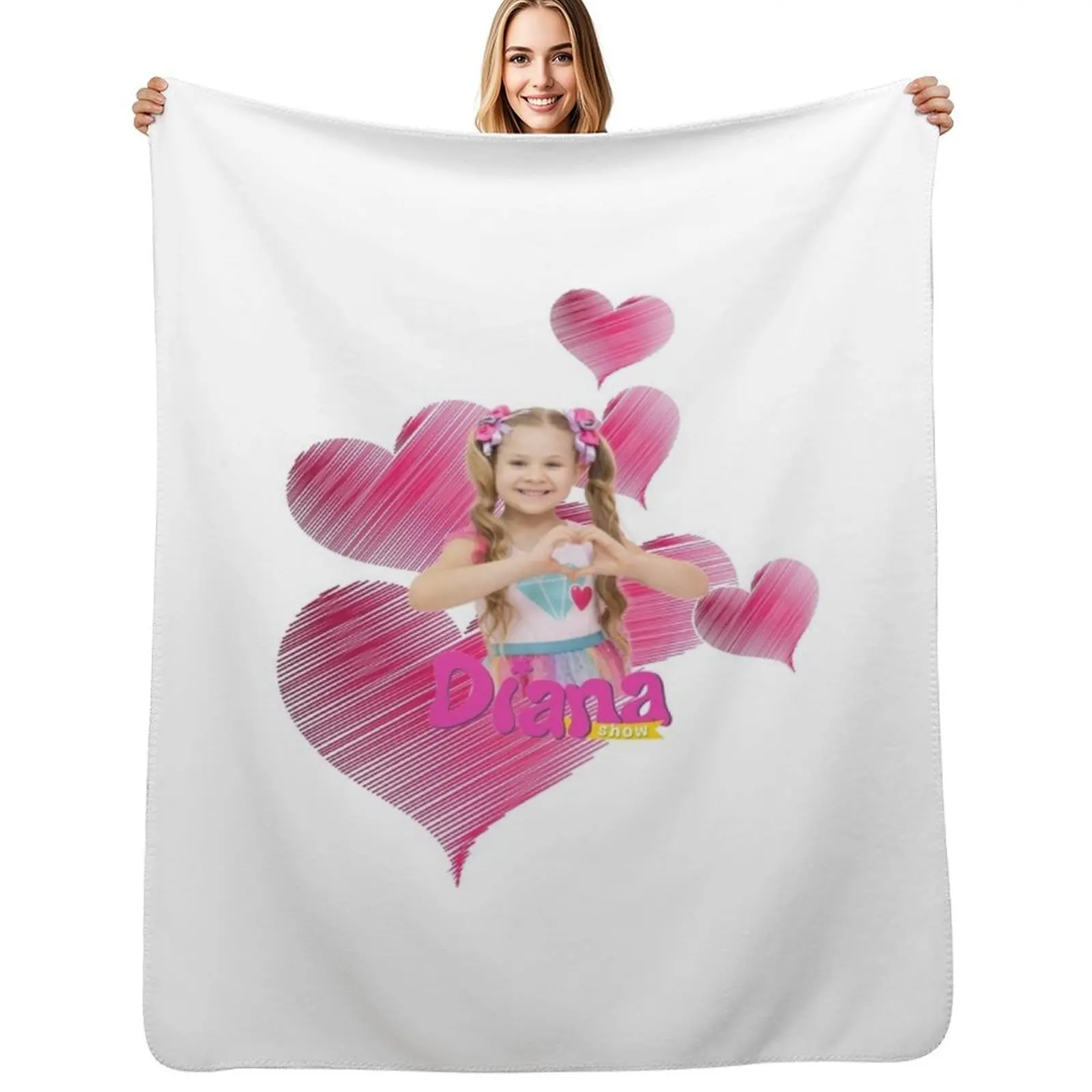 best selling The Kids Diana Show, Diana,Kids Diana Show , Cute Love Diana Throw Blanket Travel Picnic Personalized Gift Blankets