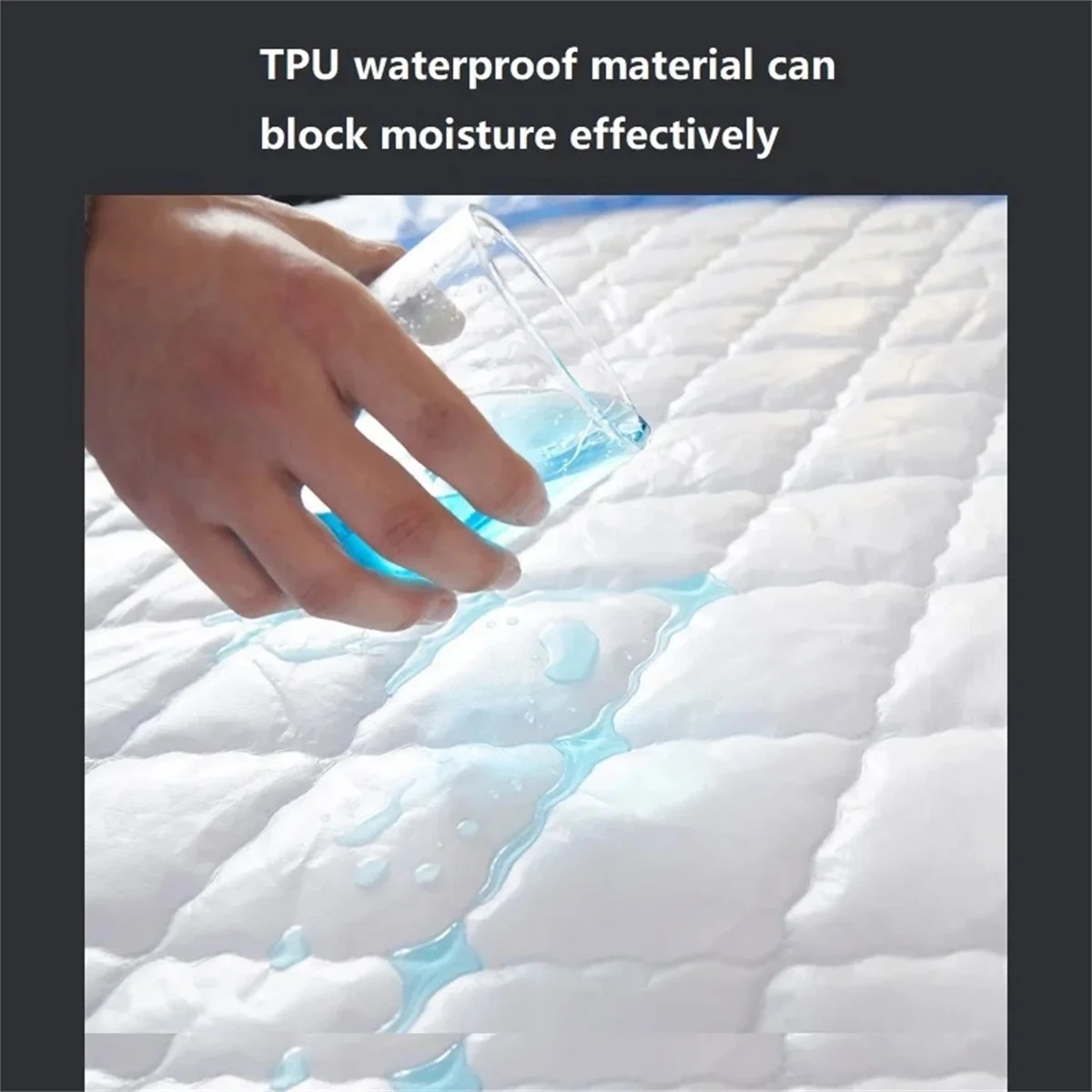 Waterproof Mattress Protector Thicken Fitted Bed Sheet Breathable & Noiseless Mattress Pad for Twin/Double/Queen/King Size Beds