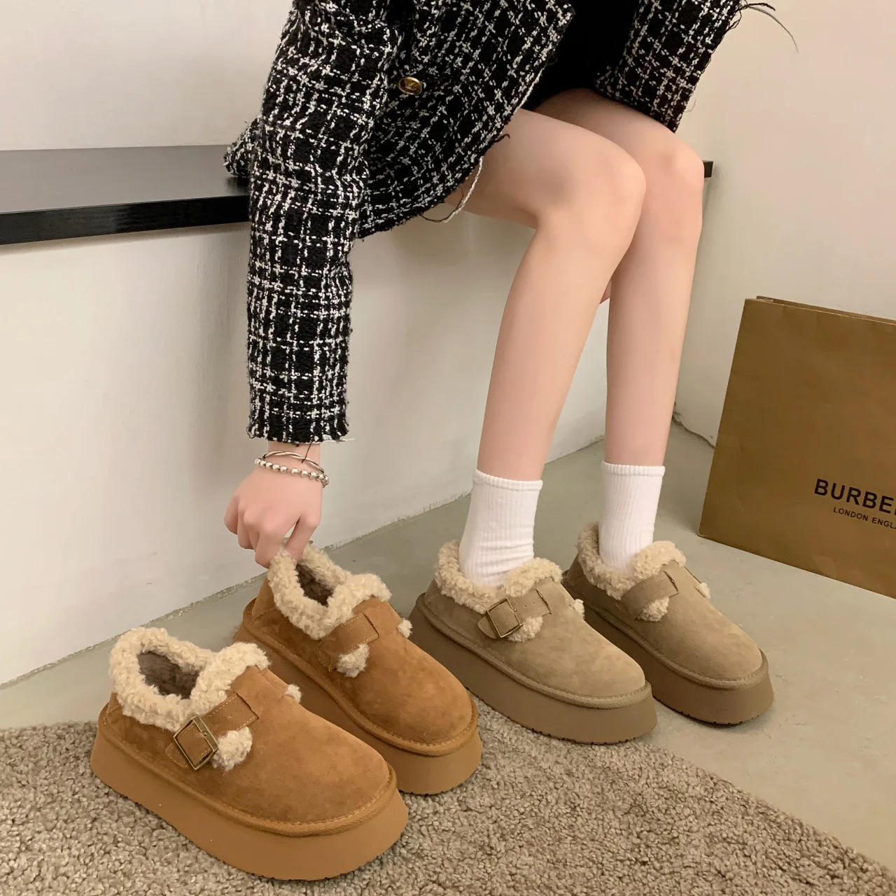 Scarpe da donna con nodo a fiocco piattaforma tutto-fiammifero punta tonda bocca superficiale autunno Casual scarpe da ginnastica femminili