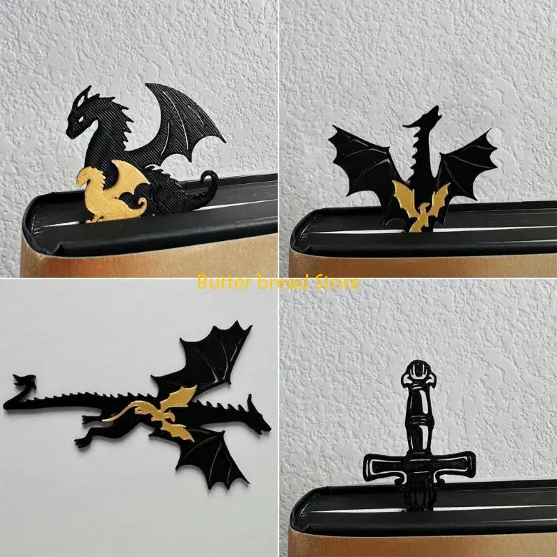 W89C Dragon Bookmarks Clouds Bookmarks Double-Sided Book Markers Bookshelf Decoration for Book Lovers Reading Enthusiast