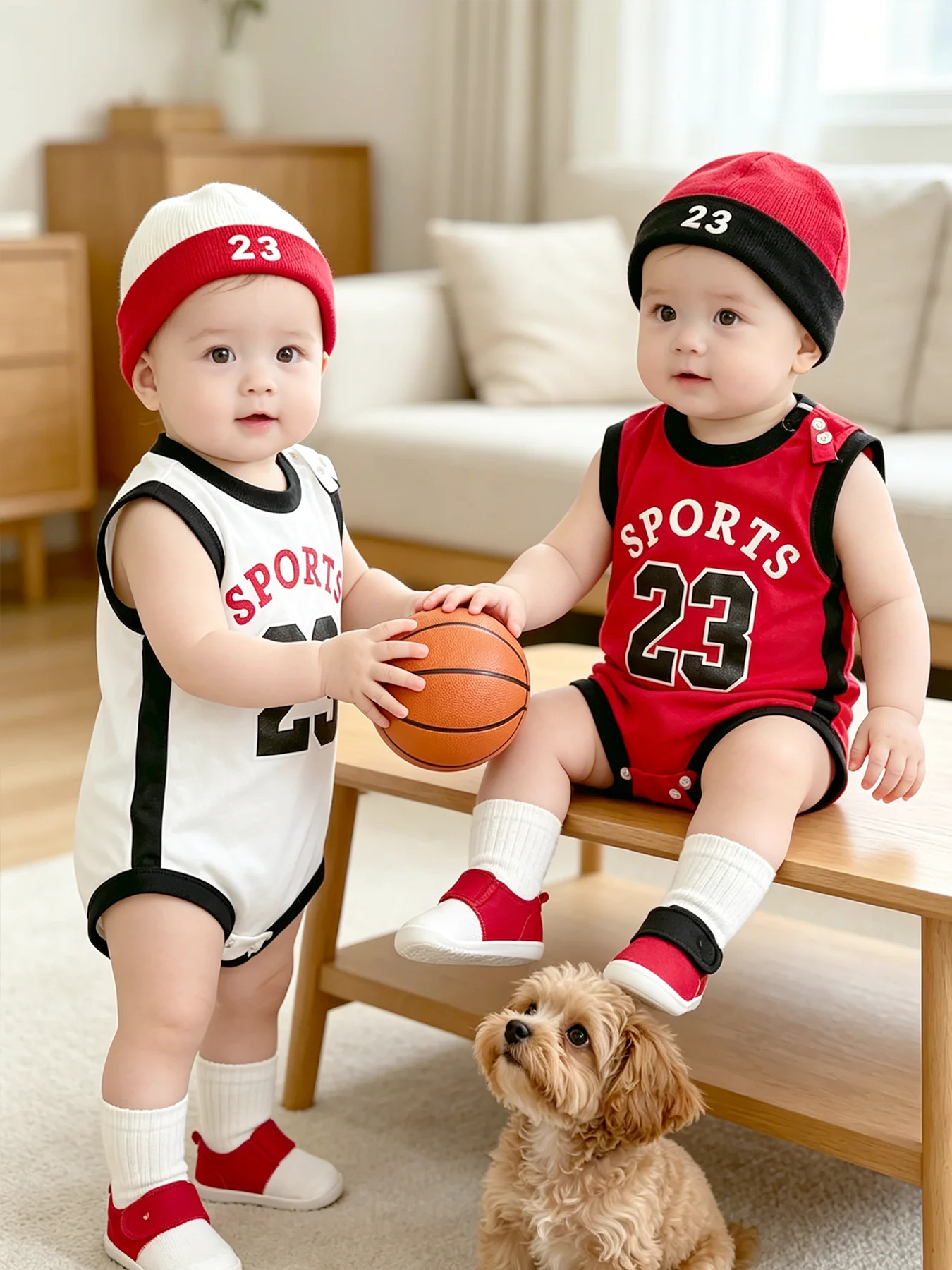 Nee. 23 Rood-witte kleurblok k - Baby Clothing Clearance recensie en prijs