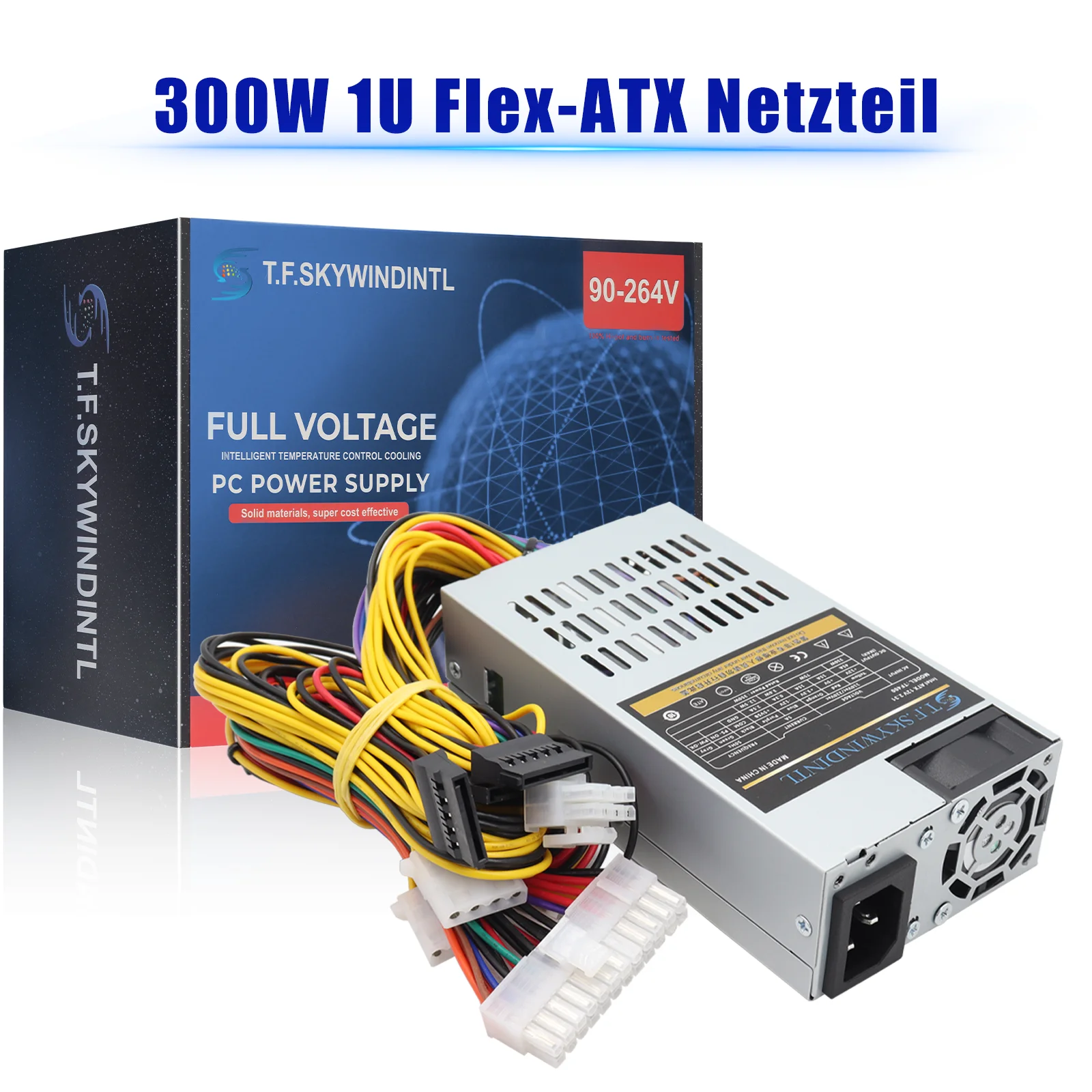 300W Flex-ATX 1U Netzteil Nicht-modular |   Aktiver PFC 115-230V Weitbereich für SFF PC NAS IPC POS