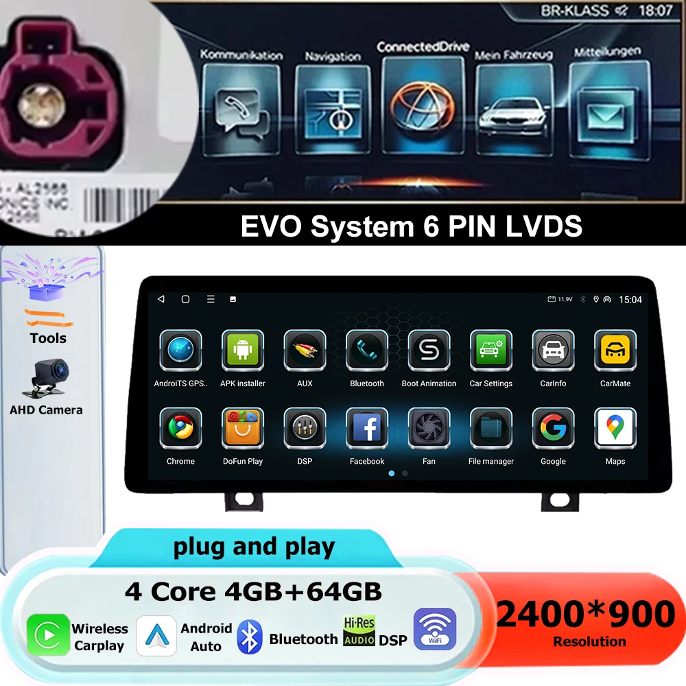 Android 16 voor BMW 2 Serie F45 F46 2014 - 2018 NBT EVO Systeem Auto Video Multimedia PlayerGPS navigatie Bluetooth Auto Gereedschap