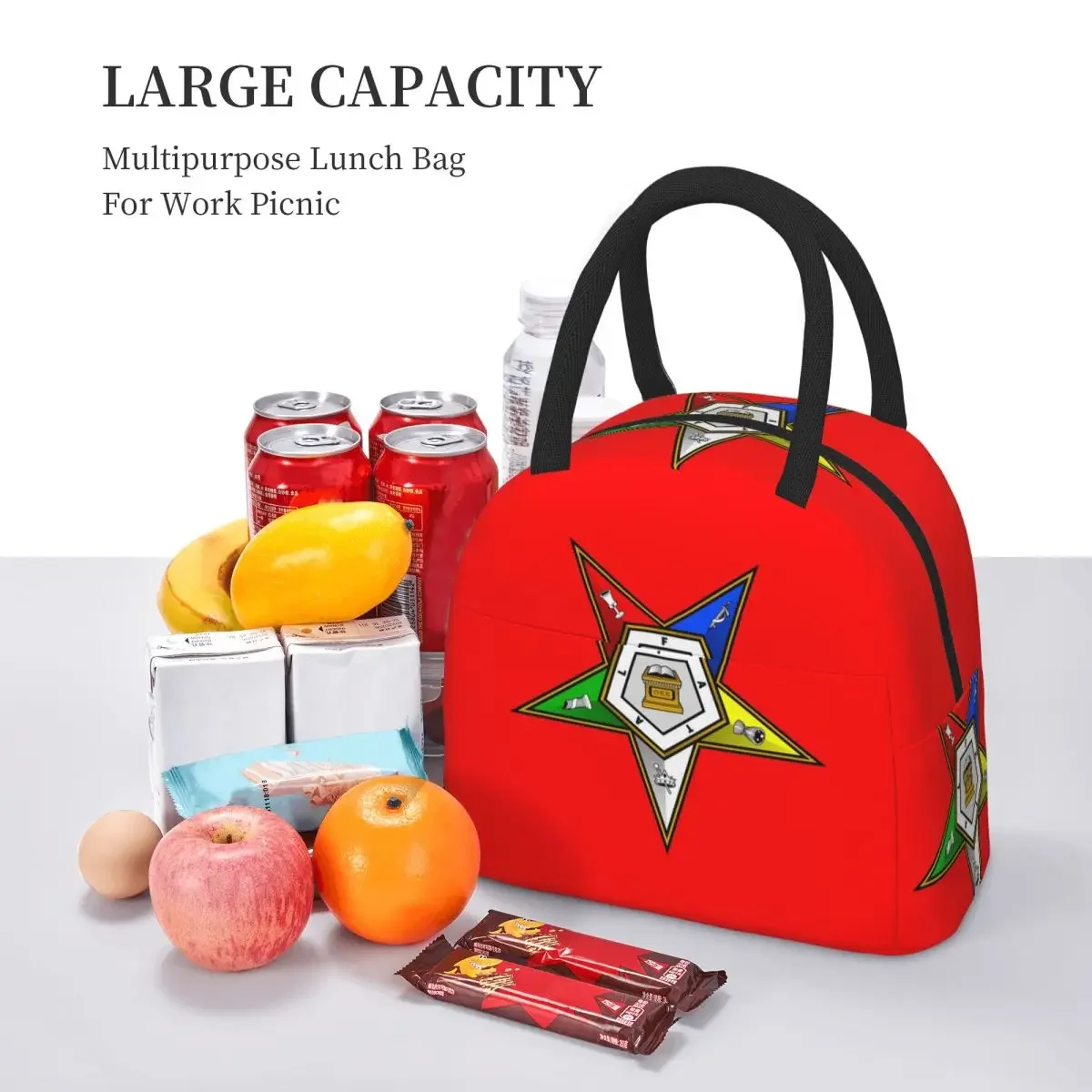 Oes Order Of The Eastern Star Insulated Lunch Bag for Kids School Cooler Thermal Food Box Tote Portable Lunch Boxes Container