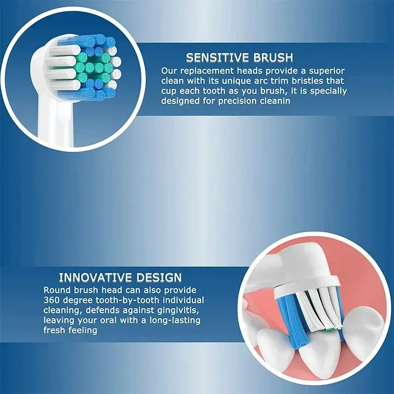 Cabezal de cepillo de dientes Compatible con cepillo de dientes eléctrico Oral B Braun, cabezales de repuesto de precisión para Pro Smart Genius, 16 Uds.