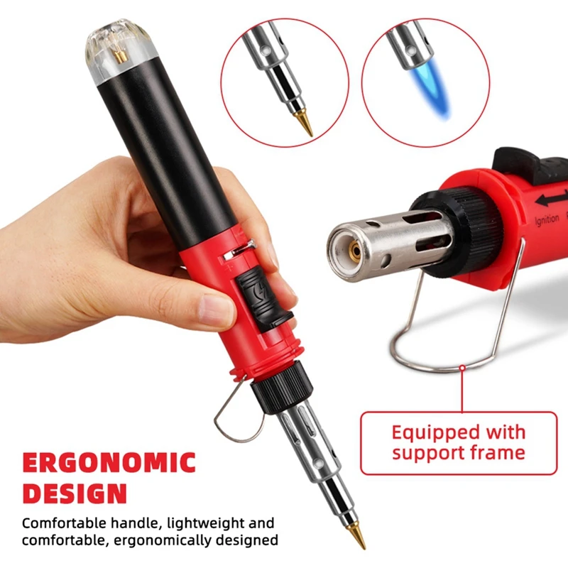 Cordless Gas Soldering Iron Heat Gun Blower Torch Self-Ignite Instant Start Adjustable Flame Control Welding Tool