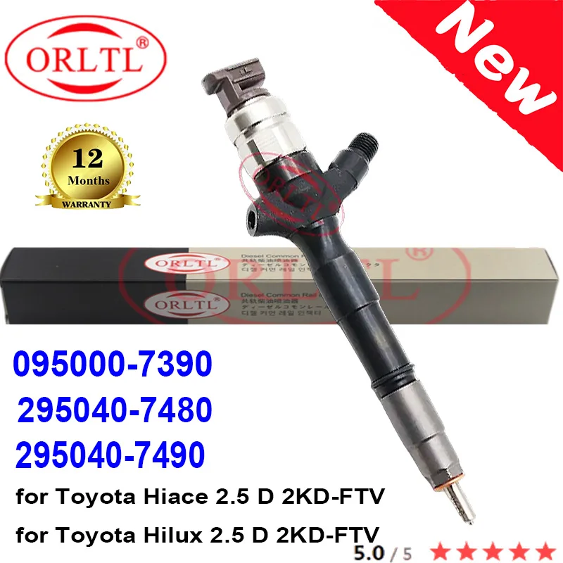 

NEW 095000-7390 295040-7480 295040-7490 Diesel Injector 0950007390 2950407480 2950407490 for Toyota Hilux Hiace 2.5 D 2KD-FTV