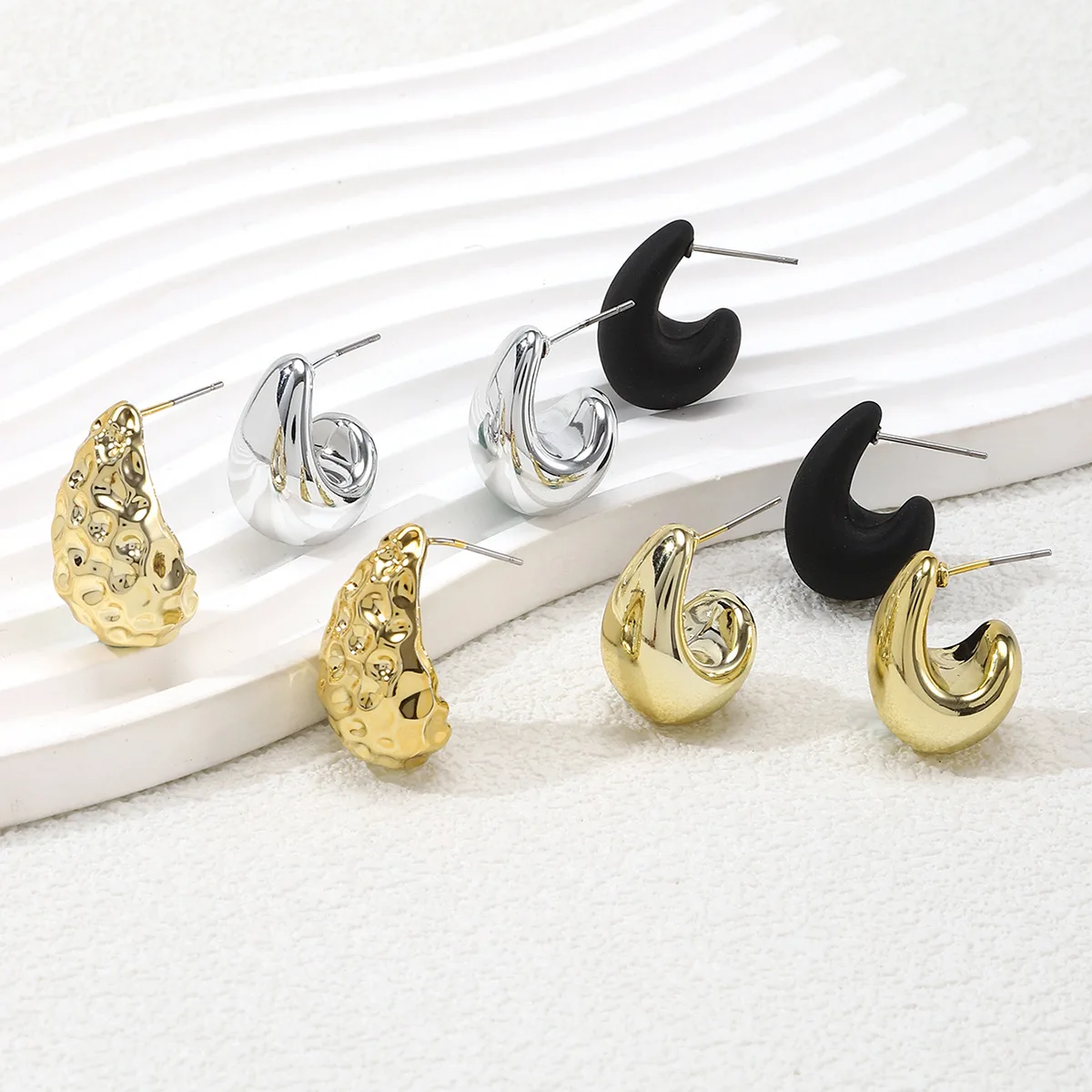 Women's Trendy Acrylic Teardrop Stud Earring Set