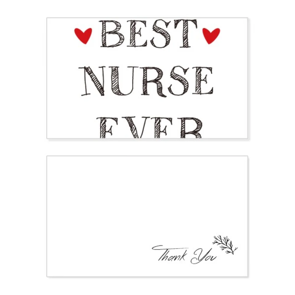 

Best nurse ever Quote Respected Thank You Card Birthday Paper Greeting Wedding Appreciation