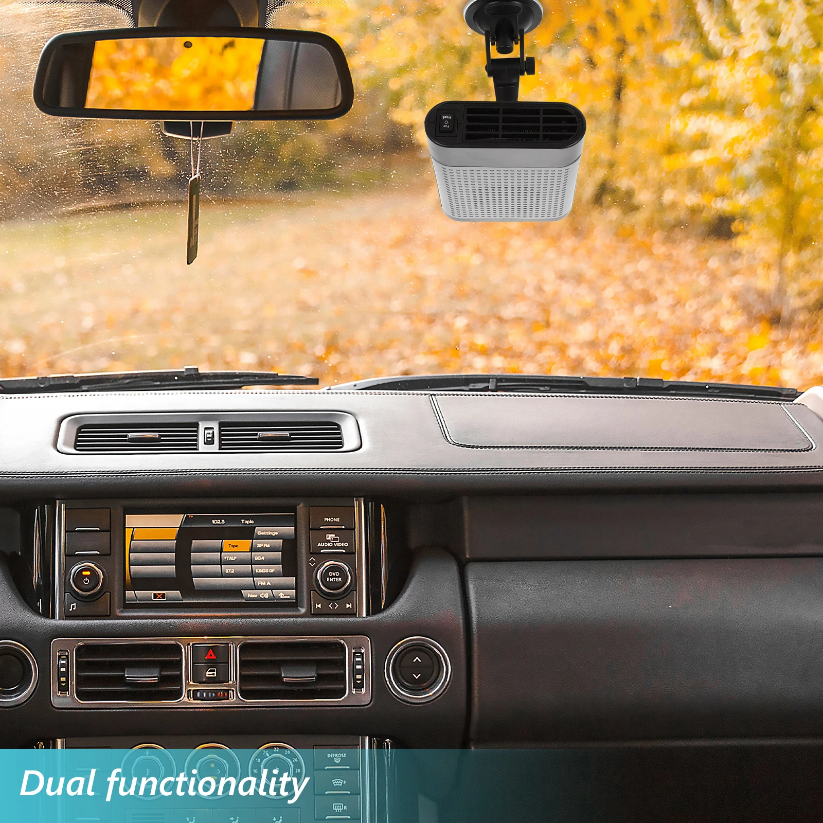 

12V Car Portable Windshield Defogger Defroster Quick Demisting Warm Air Fan Winter Vehicle Essentials Electric Heater For Car