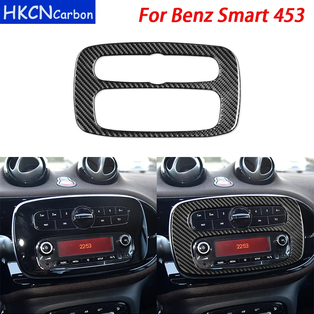 Para Mercedes Benz Smart 453 2016-2021 Panel de Radio de navegación Central de fibra de carbono cubierta decorativa accesorios adhesivos interiores