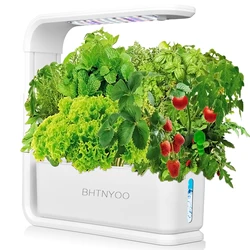 BHTNYOO-Kits de sistema de cultivo hidropónico para jardín interior, 3 cápsulas con luces LED inteligentes de espectro completo para crecimiento, macetas de hierbas hidropónicas