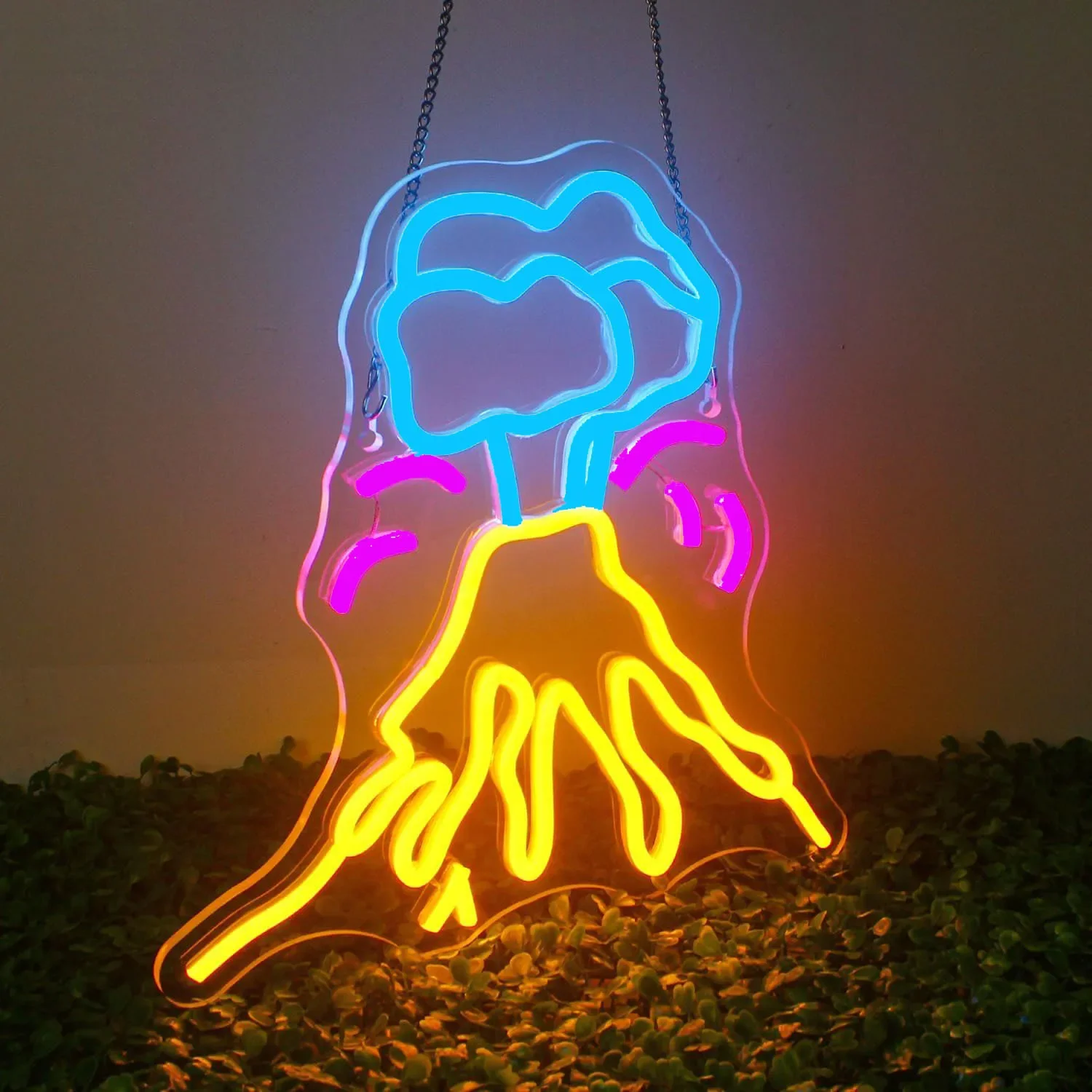 Volcano Neon Sign Fun Neon Sign for Wall Decoration USB Mountain Led Sign for Hotel Led Gamer Neon Sign Game Room Bar Club Decor