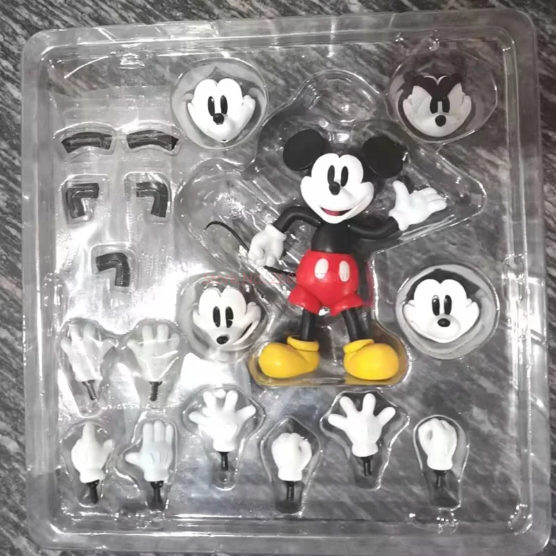 

Mickey Mouse 12cm Yamaguchi Mickey Black Red Joint Movable Figure Model Desktop Ornaments Wholesale For Friends Gifts