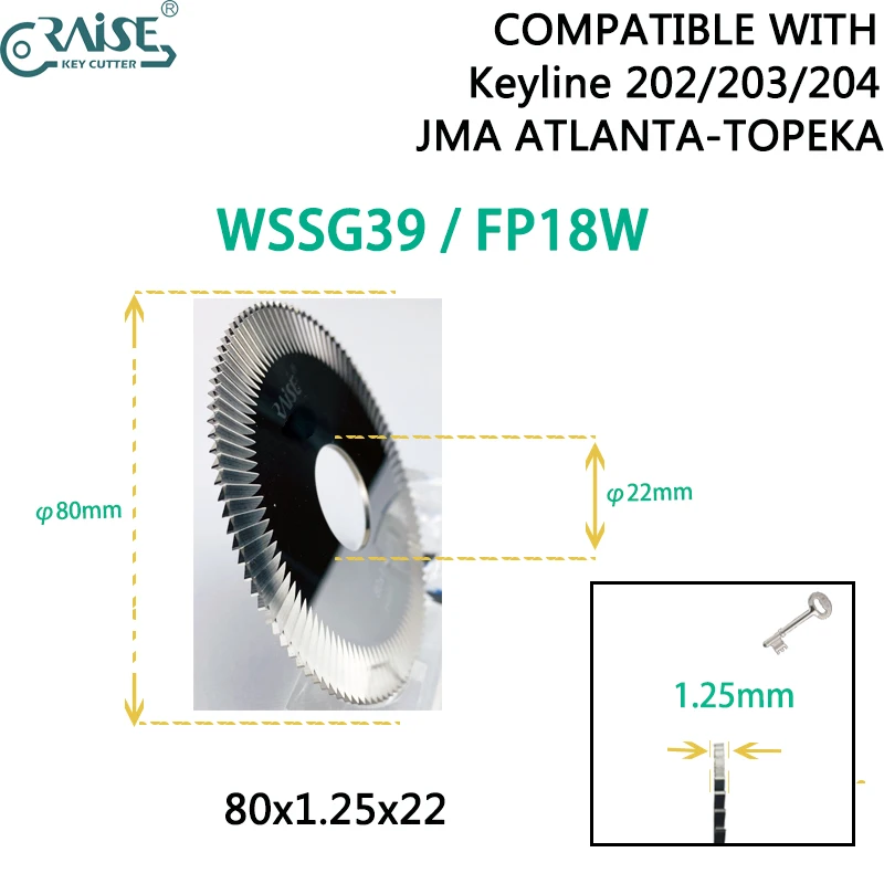 JMA ATLANTA-TOPEKA FP18W Keyline 202/203/204 WSSG39 Carbide Milling Cutter Aftermarket Safety Deposit Flat Keys Locksmith Tools