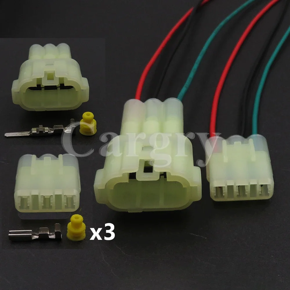 1 Set 3P 6187-3801 6180-3451 AC Assembly Auto Oil Pump Wiring Male Female Socket Car Electric Jet Locomotive Connector