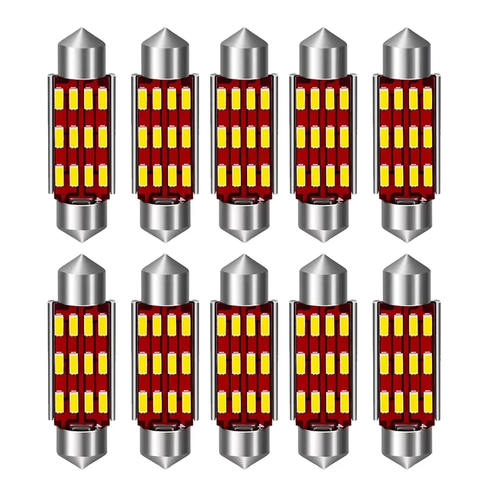 

10x C10W C5W светодиодный Canbus Festoon 31 мм 36 мм 39 мм 41 мм автомобильная лампа для внутреннего освещения, Освещение номерного знака Ice Blue 6500K, свободная погрешность