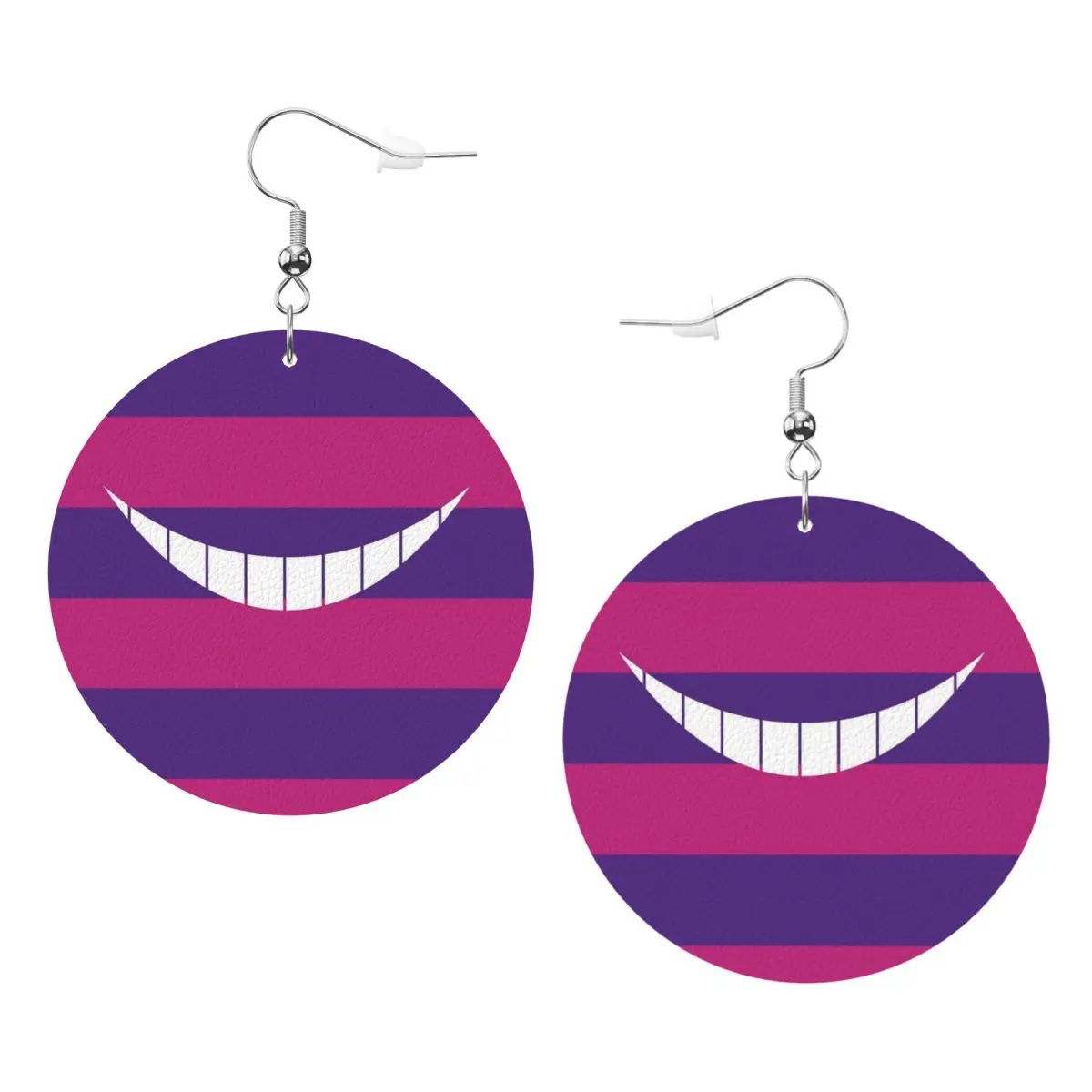 

Серьги-подвески на заказ «Чеширский кот» из кожи, серьги-капли из ПВХ-кожи «Алиса в стране чудес» для подарков, изящные украшения