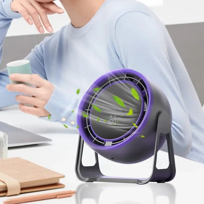 Desktop Fan Quiet Air Circulator Rechargeable 100 Speeds Quiet Digital Display Fan Portable For Bedroom Kitchen Home Outdoor