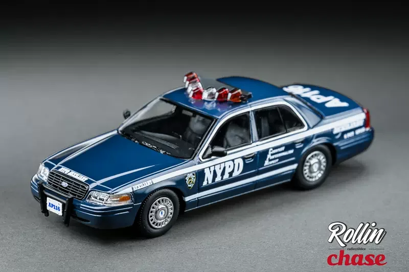 **Chase** Rollin 1:64 Ford CV NYPD Police Car Limited799 литая под давлением модель автомобиля