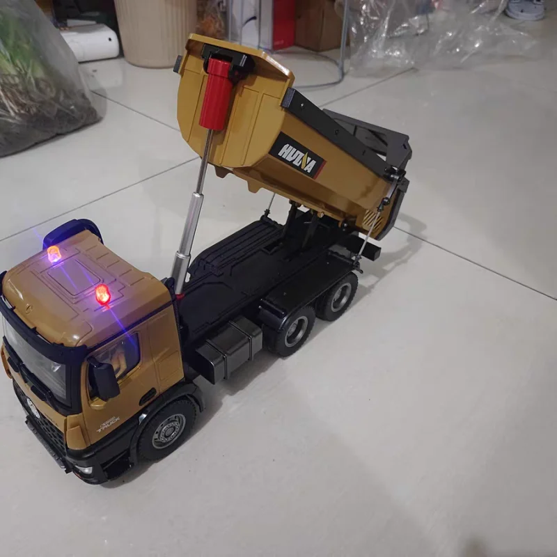 

Huina 582 remote-controlled alloy dump truck construction vehicle tipping bucket truck model electric simulation children's