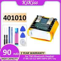 90Mah Long-Lasting Earphone Battery For Tws Bluetooth Headset I7 I9S I10 I12 MP3 MP4 Gps Toy 401010