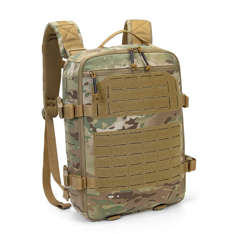 Nylon Tactical Backpack, Molle Plate Carrier Bag, Light Weight, Hiking Rucksack, Compatible with Tactical Vest, 1000D