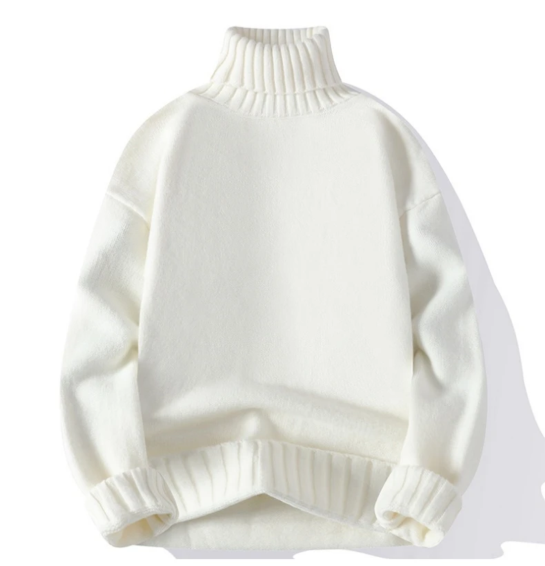 جديد الياقة المدورة سترة الرجال البلوز عادية بلون محبوك سترة سوداء موضة الخريف الشتاء الرجال الملابس سترة رجل