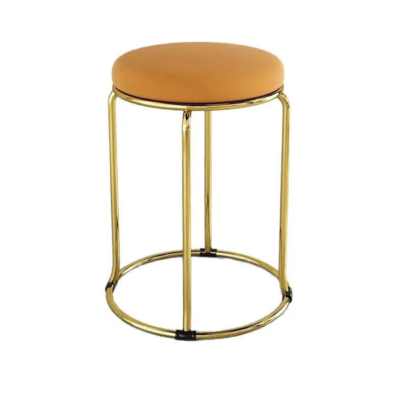 

Light luxury stool Internet celebrity ins round stool can be stacked household makeup stool dining table spare chair storage