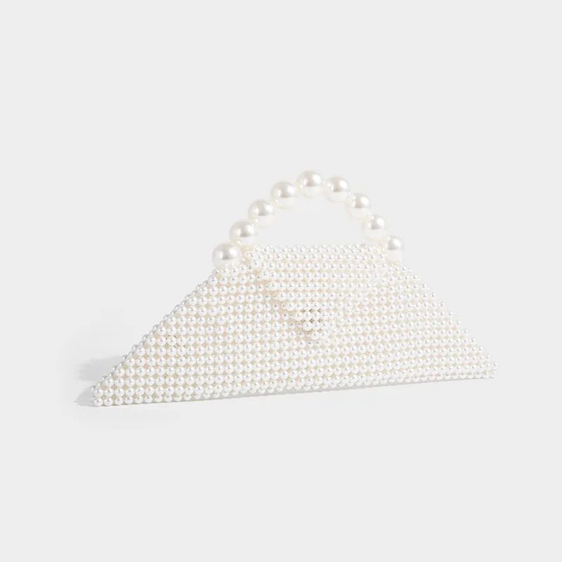 Pearl Handheld Fashion Triangle Woman Bag 2026 New Korean Fashion Temperament Weave Versatile Bag