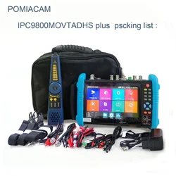 IPC9800 IPC CCTV 테스트 모니터, 8MP AHD TVI CVI 테스터, PRO H.265 4K 비디오 디스플레이 테스터 모니터, IP 카메라 테스터, 7 인치 CCTV 테스트