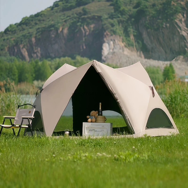 Beach park quick-open tent, outdoor portable folding camping tent, complete set of equipment for sun and rain protection view 4