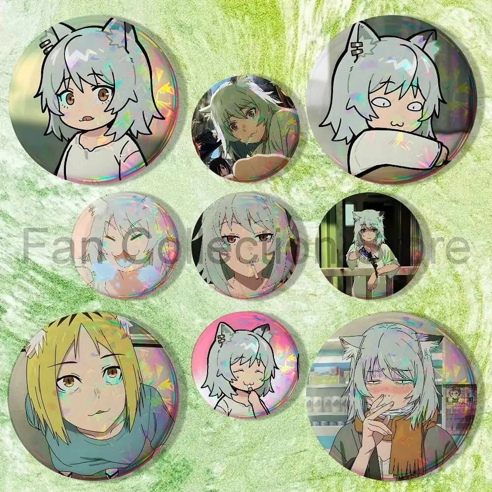 Chainsmoker Cat Y-Yaniko 22mm,32mm,42mm,58mm,75mm Round Badge Brooch for Various Clothing Backpacks Jewelry Accessories Gift