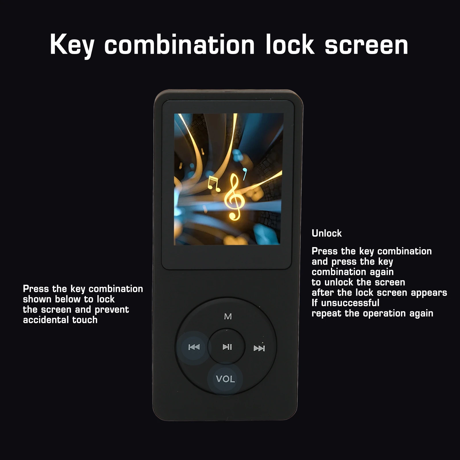 MP3-MP4-Musikplayer, MP3-MP4-Player, 1,8-Zoll-Bildschirm, 8 GB Speicher, 64 GB, erweiterbar, 30 Stunden Wiedergabe, Multifunktions-Sportmusik-Player