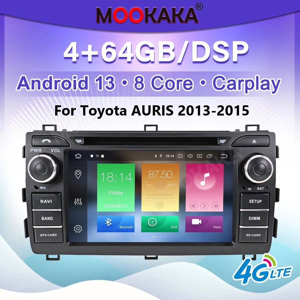 Android 13.0 7Inch For Toyota AURIS 2013-2015 Car Andoird Auto stereo Radio GPS Navigation Multimedia Carplay DSP Head Unit