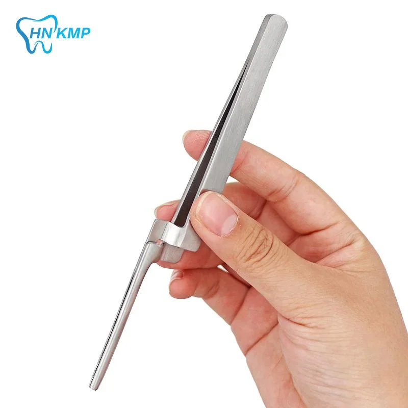 Stainless Steel Dental Occlusal Paper Tweezers Straight Bite Articulating Paper Holder Serrated Plier Forcep Tool