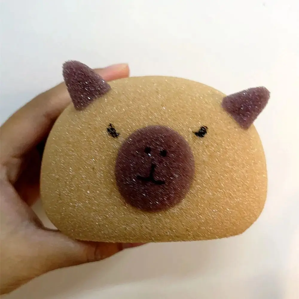 Cute Capybara Bath Sponge Ball Body Exfoliate Shower Puff Cartoon Animal Bubble Sponges Cleaning Brush Bathroom Accessories