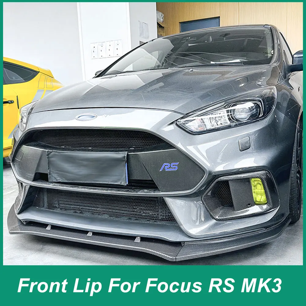 

Разветвитель переднего бампера для Ford Focus RS MK3 2015-2018, диффузор Iip, спойлер из АБС-пластика, черный углеродный комплект для регулировки корпуса 3P