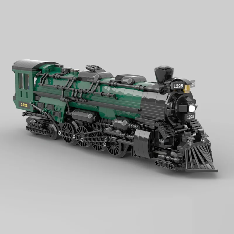Model pociągu MOC, lokomotywa parowa i wózek na węgiel, akcesoria kolejowe, klocki konstrukcyjne, prezenty konstrukcyjne, prezenty świąteczne